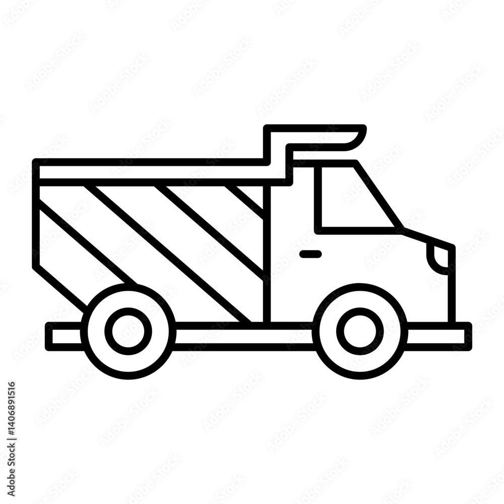 Naklejka premium dump truck outline icon