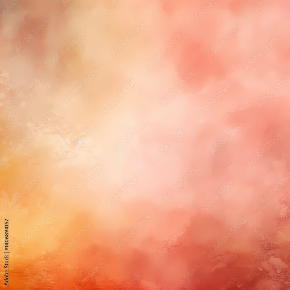 Obraz premium Soft Watercolor Blend Texture in warm hues of peach coral and a hint of orange