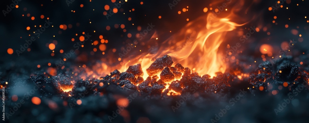 Fiery Embers: A Blacksmith's Forge in Action Fiery Embers: A Blacksmith's Forge in Action