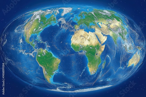 planet earth on blue background