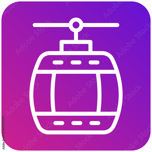 Cable Car Vector Icon Design Illustration