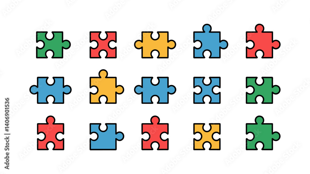 Jigsaw Puzzle Pieces: Vivid, colorful jigsaw puzzle pieces arranged to evoke problem-solving, unity, and strategic thinking, ideal for illustrating concepts of connection and collaboration. Jigsaw Puzzle Pieces: Vivid, colorful jigsaw puzzle pieces arranged to evoke problem-solving, unity, and strategic thinking, ideal for illustrating concepts of connection and collaboration.