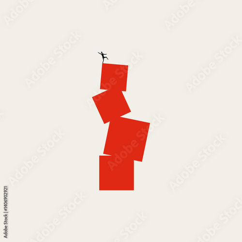 Business chaos and instability vector concept. Symbol of market crash, economy decline. Minimal design eps10 illustration.