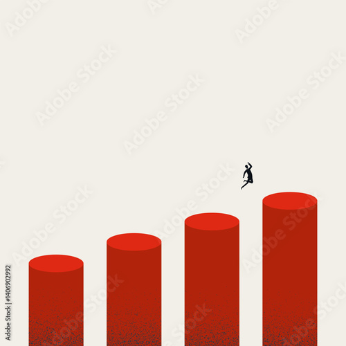Business growth and success vector concept. Symbol of career development, progress, opportunity. Minimal design eps10 illustration