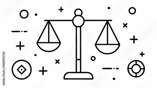 Wellness and mental balance inspired icons in minimal outline style showing peaceful objects and symbols for use in therapy meditation or emotional wellbeing themes