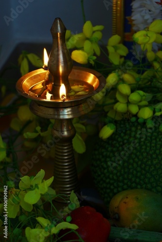  a traditional brass oil lamp