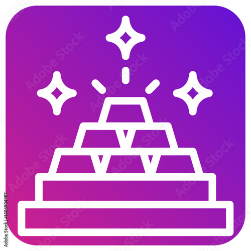 Gold ingots Vector Icon Design Illustration