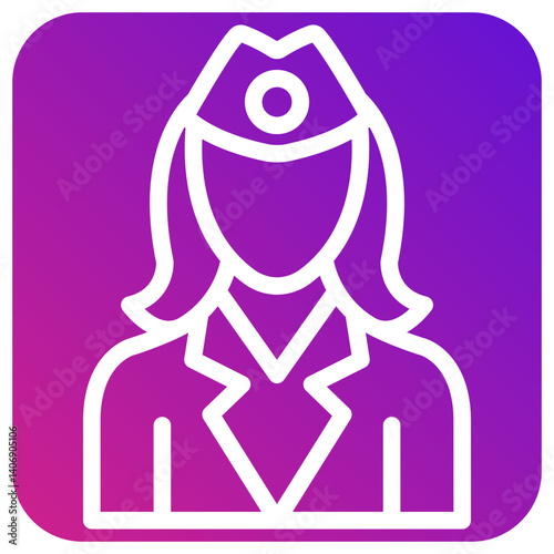 Flight attendant Vector Icon Design Illustration