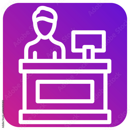 Check in desk Vector Icon Design Illustration