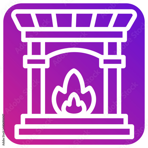 Fireplace Vector Icon Design Illustration