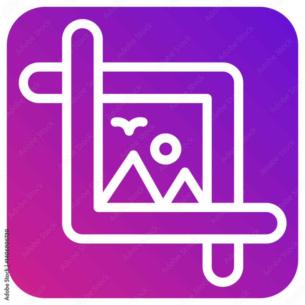 Obraz premium Crop tool Vector Icon Design Illustration
