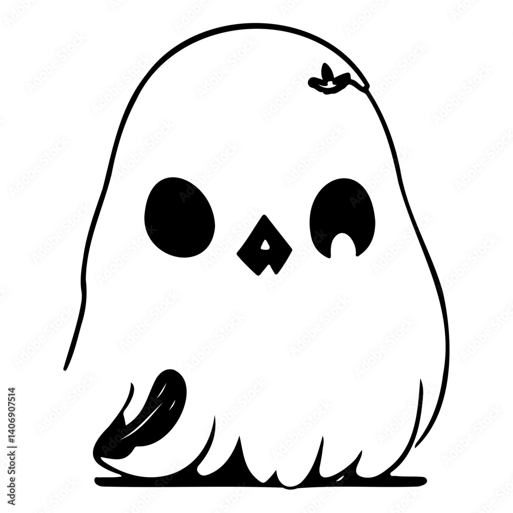 Friendly Ghost Illustration for Halloween Design Friendly Ghost Illustration for Halloween Design