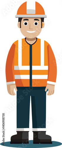 construction worker in uniform vector illustration, Construction worker cartoon clip art, image, graphics