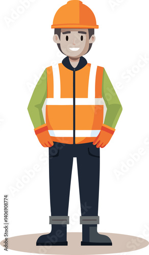 construction worker in uniform vector illustration, Construction worker cartoon clip art, image, graphics