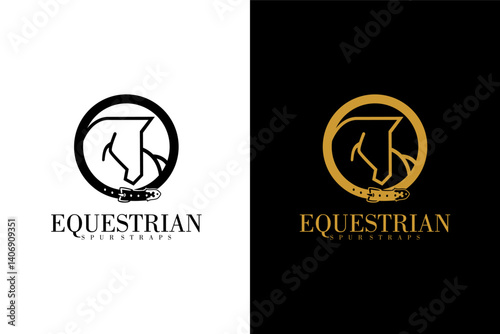 Equestrian Spur Straps logo design vector art
