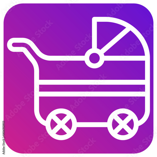 Baby Stroller Vector Icon Design Illustration