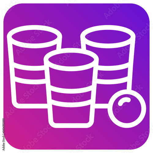 Beer Pong Vector Icon Design Illustration