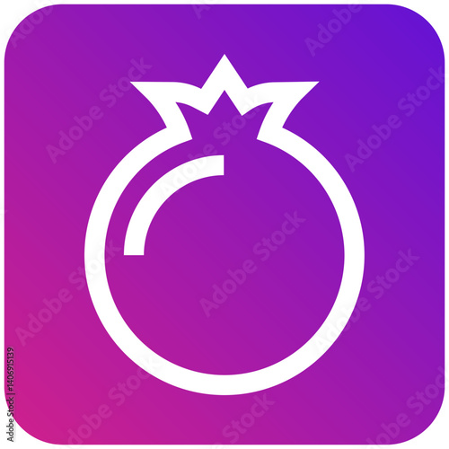 Pomegranate Vector Icon Design Illustration