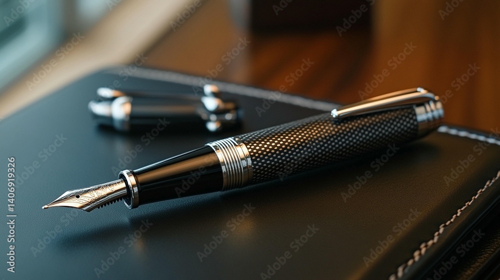 Naklejka premium Luxury Fountain Pen: Elegant Writing Instrument