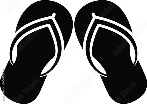 flip flop slippers vector illustration, flip flop slippers vector art, image, graphics, silhouette