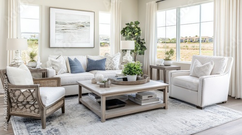 Wallpaper Mural Light-filled living room showcasing a tranquil aesthetic. Torontodigital.ca