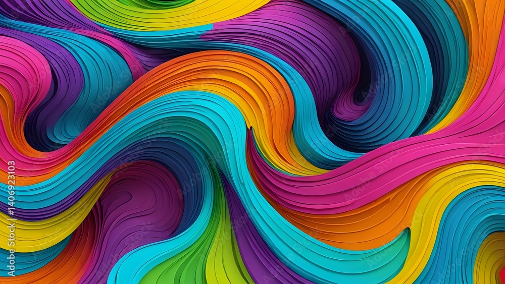 Colorful Abstract Waves Background with Vibrant Swirls and Smooth Lines Colorful Abstract Waves Background with Vibrant Swirls and Smooth Lines