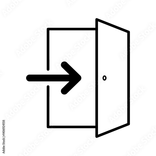 Exit door outline icon. Vector illustration design