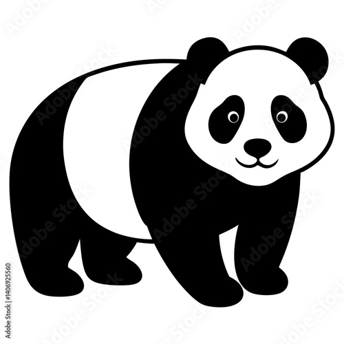 panda bear with a bamboo