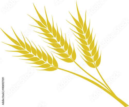 wheat grain stick vector illustration, Wheat spikelet, Wheat ear spikelet with grains  clip art, graphics, image