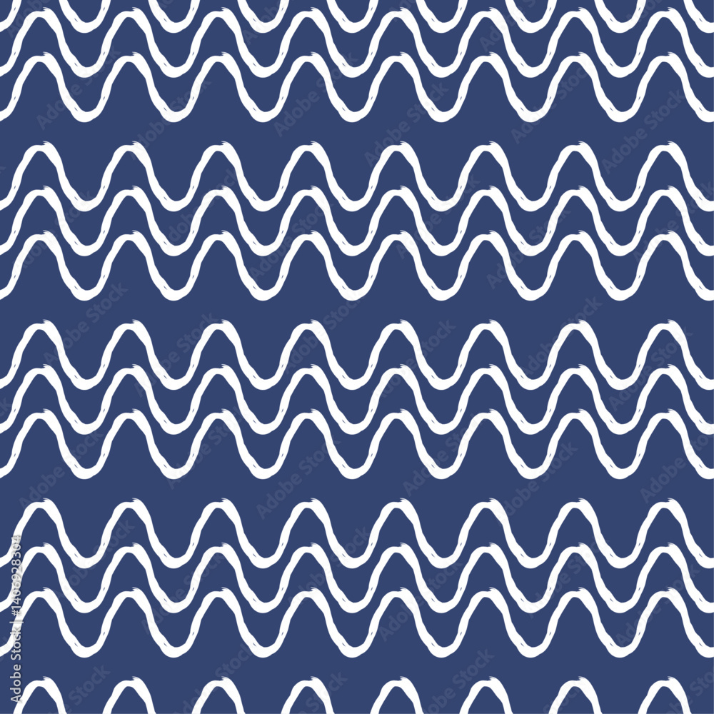 The waves are stylized and slightly irregular, creating a dynamic and textured effect. The pattern is simple yet visually appealing, with a sense of movement and rhythm. The waves are stylized and slightly irregular, creating a dynamic and textured effect. The pattern is simple yet visually appealing, with a sense of movement and rhythm.