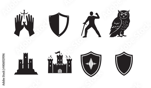 Traditional Viking warrior style showcasing bold and dynamic shield art for professional graphic designs and projects

