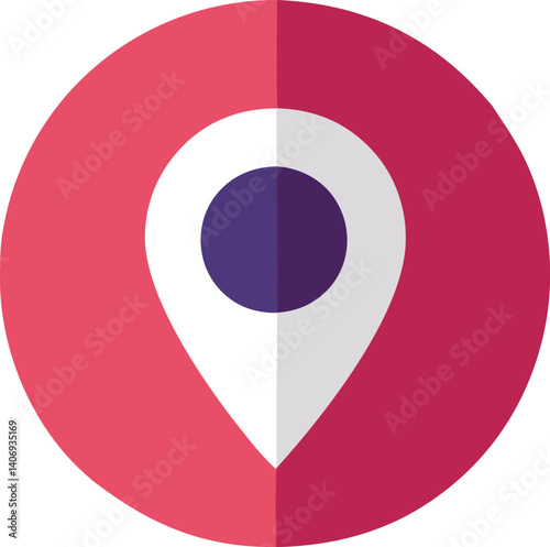 flat geometric minimalist red map pin,minimal geometric red map pointer,simple flat red cartography map marker,vibrant geometric red map indicator icon
