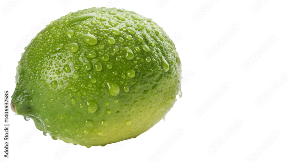 Fresh green lime citrus fruit isolated on white