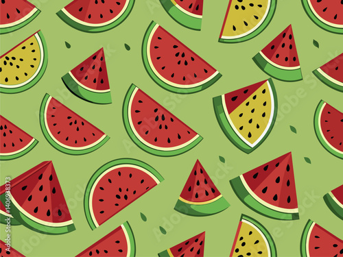 Water melon pattern background vector