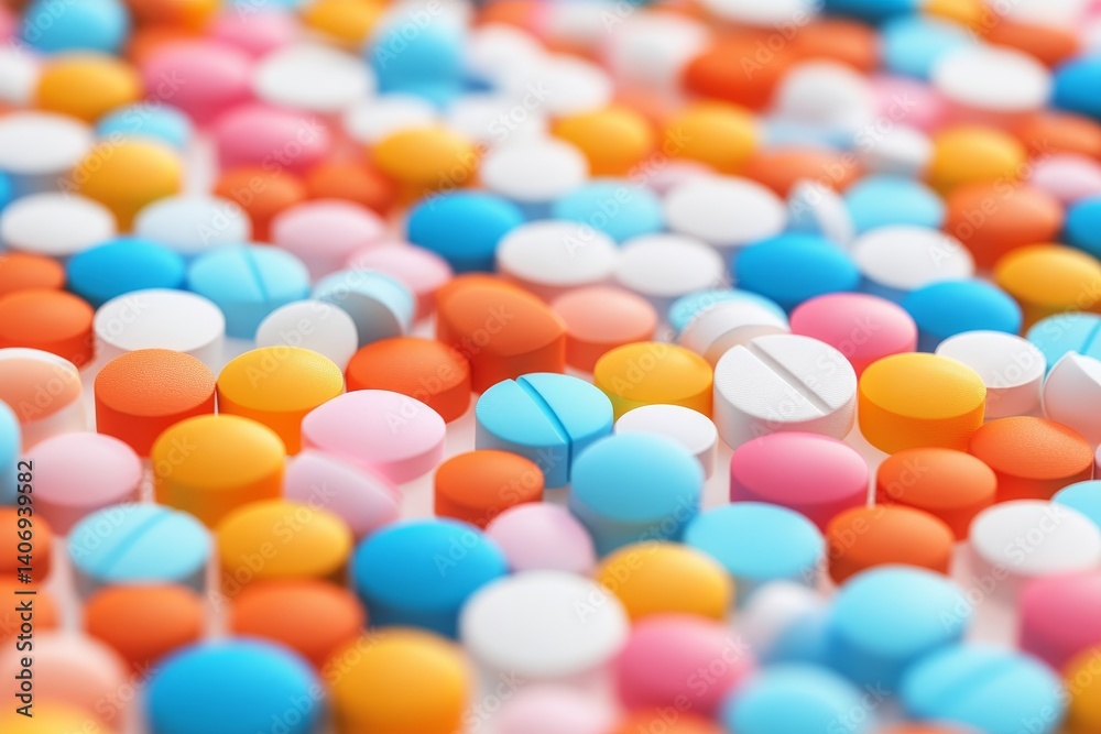 many colorful medical tablets background many colorful medical tablets background