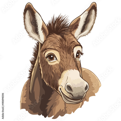 donkey, animal, vector, transparent background