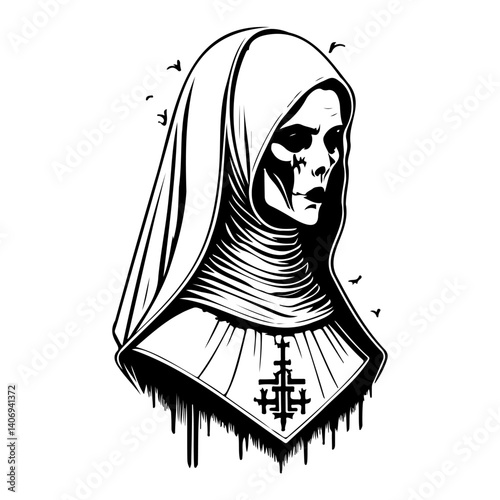 Haunted Nun: Spectral Vision of Faith and Decay
