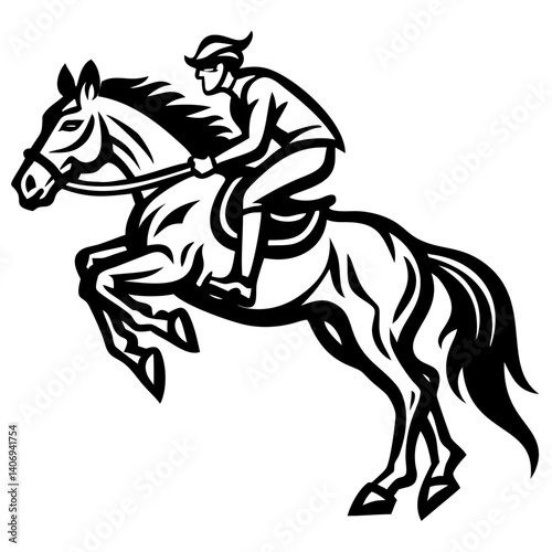 Wallpaper Mural cowboy and horse running silhouettes Torontodigital.ca