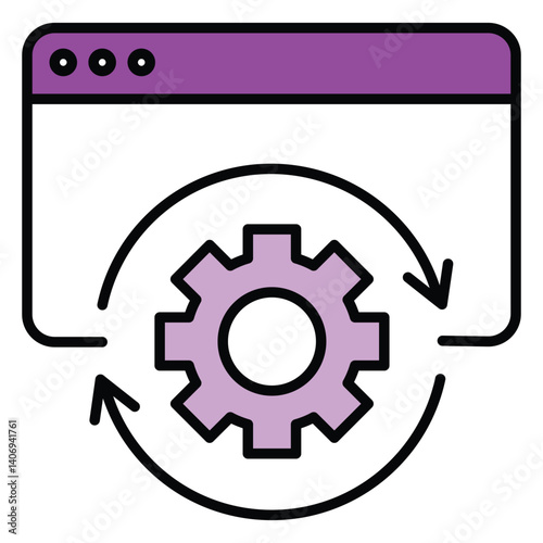 Information Processing and Technology System vector Icon design