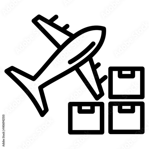 Cargo Plane vector icon illustration concept