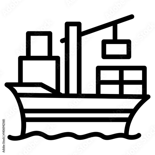 Cargo Ship vector icon illustration concept