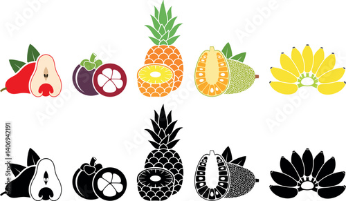 Fruit logo. Isolated fruit on white background