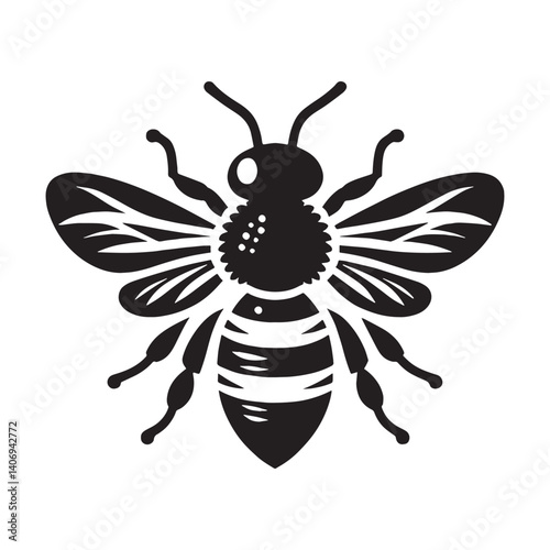 Persistent Bee silhouette, working tirelessly for the hive – Bee illustration – Bee vector – Insect silhouette

