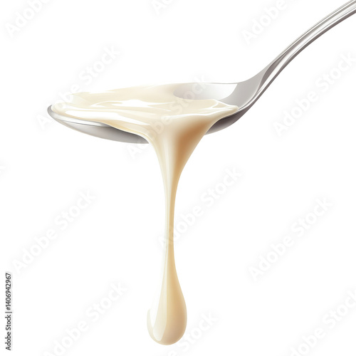 Condensed Milk Flow on transparent background