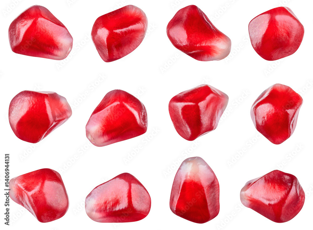 Pomegranate seeds isolated png. Pomegranate seed on white or transparent background. Pomegranate seeds collection no background top view. Transparent png. Full depth of field. Pomegranate seeds isolated png. Pomegranate seed on white or transparent background. Pomegranate seeds collection no background top view. Transparent png. Full depth of field.