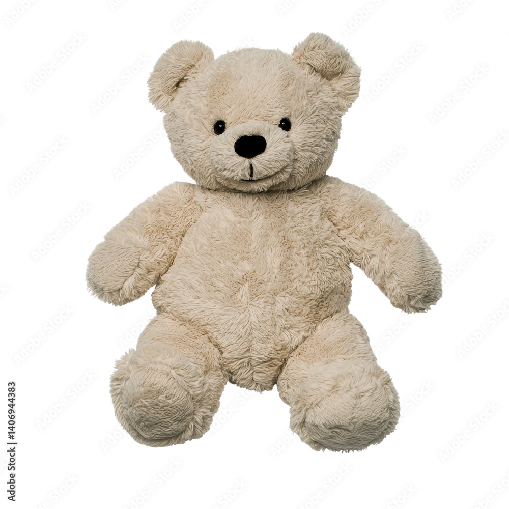 Obraz premium Soft and Cuddly Beige Bear Toy for Children, Perfect for Comfort and Playtime, Ideal Gift for Young Kids and Baby Showers
