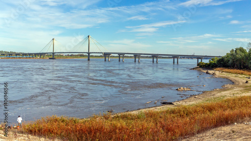 scenic view of the Clark Bridge from Missouri to Alton, Illinois