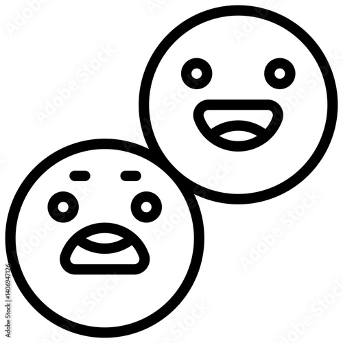 Emojis. Editable stroke vector icon.