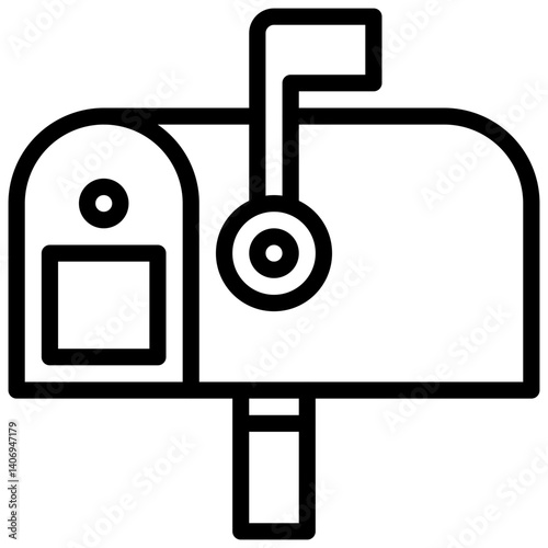 Mailbox. Editable stroke vector icon.
