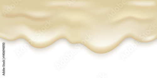 Liquid mayonnaise texture. Dripping cream, liquid ice cream vector background for dairy product